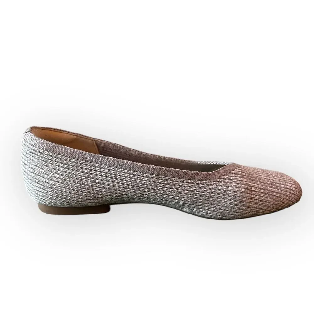 Margot Walker Lightweight Square Toe V-Cut Flats-Golden Almond Sz 7US EU 37.5